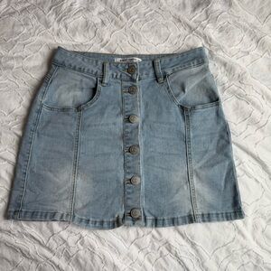 Almost Famius High Rise Denim Skirt with Front Buttons